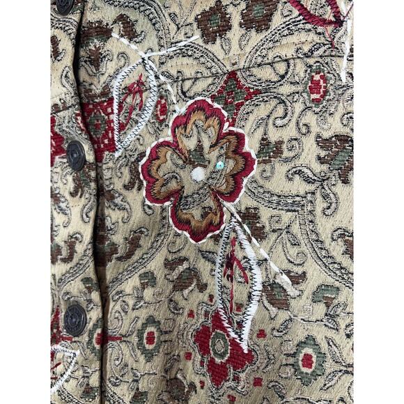 Laura Ashley Petite Women's Brocade Button Down Floral Tapestry Blazer Jacket PS - Picture 3 of 7
